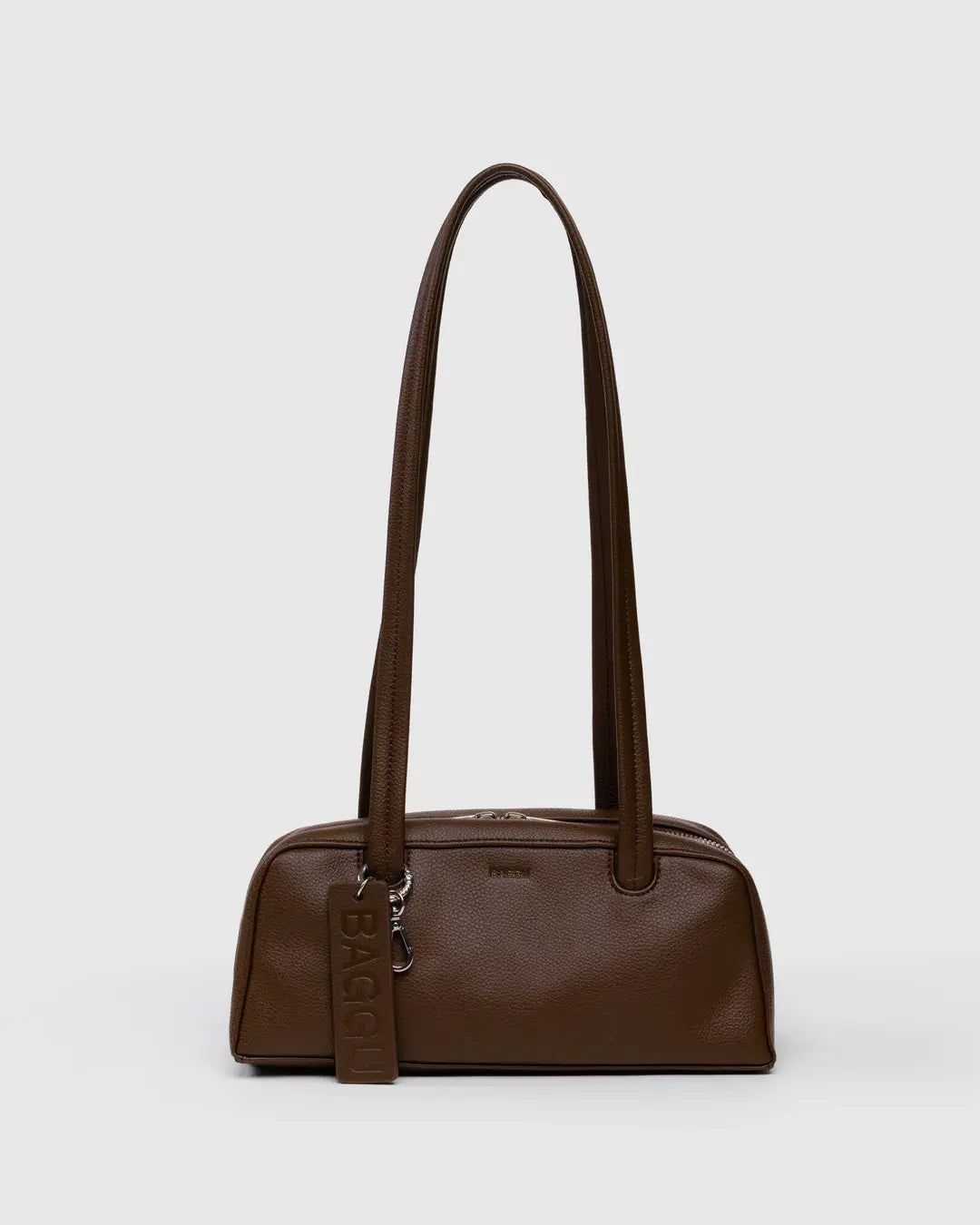 BAGGU - Small Recycled Leather Bowler Bag - Brown