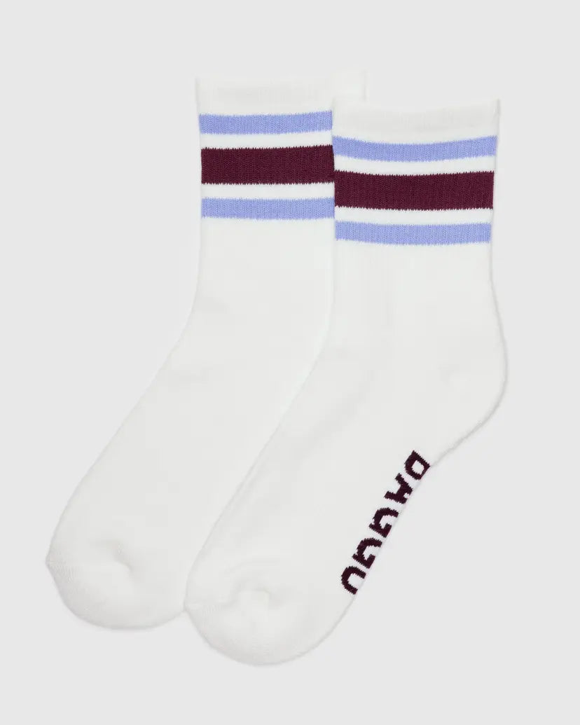 BAGGU - Ribbed Sock - Ivory Stripe