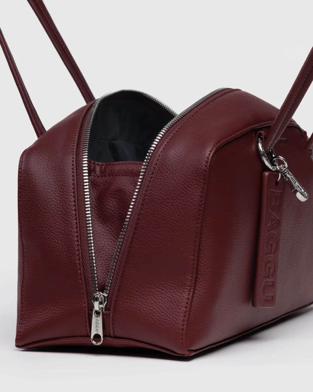 BAGGU - Recycled Leather Bowler Bag - Mahogany