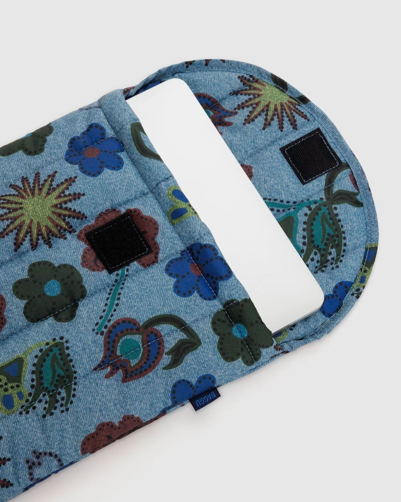 BAGGU Puffy Laptop Sleeve 13"/ 14" - Digital Denim Birds