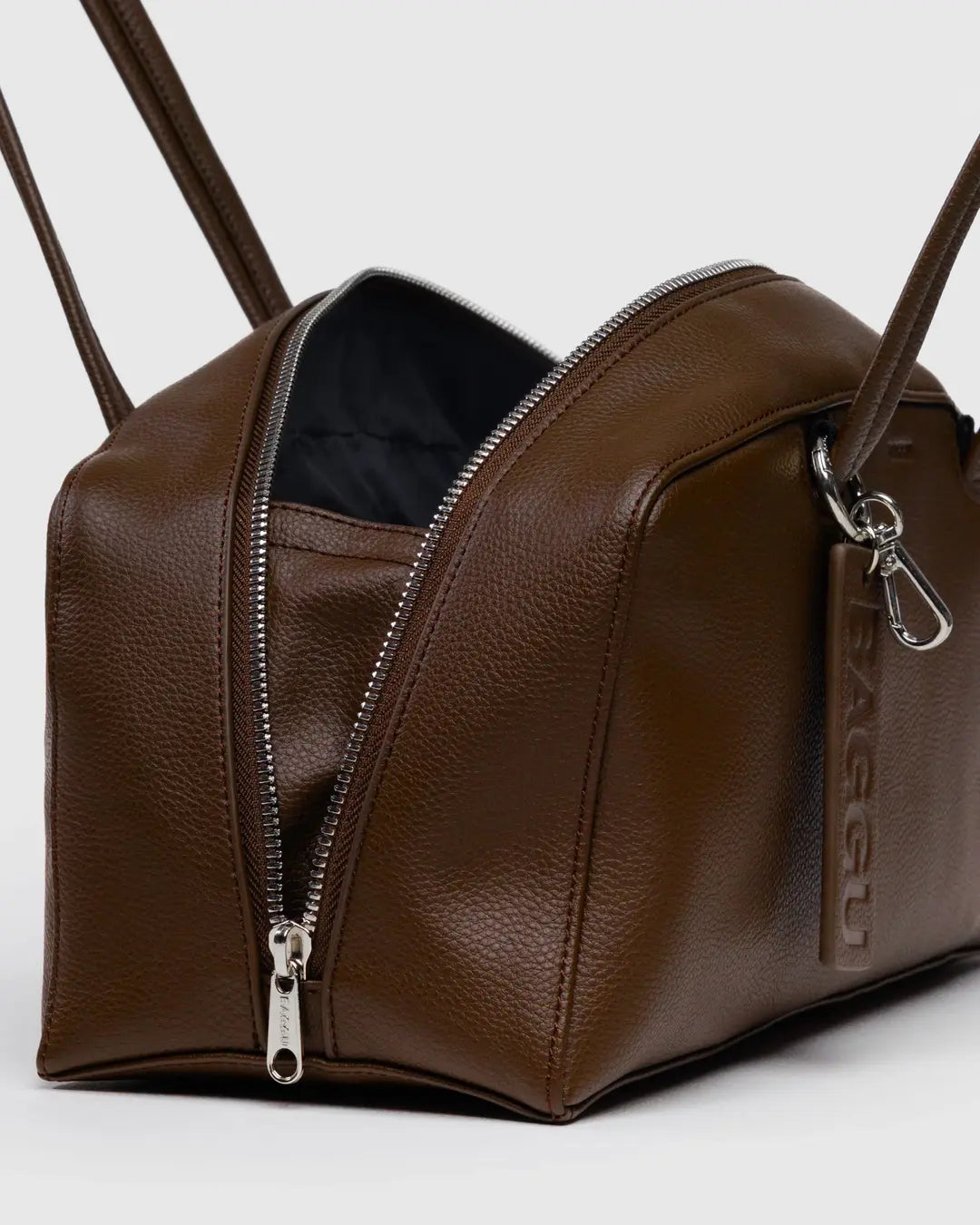 BAGGU - Recycled Leather Bowler Bag - Brown