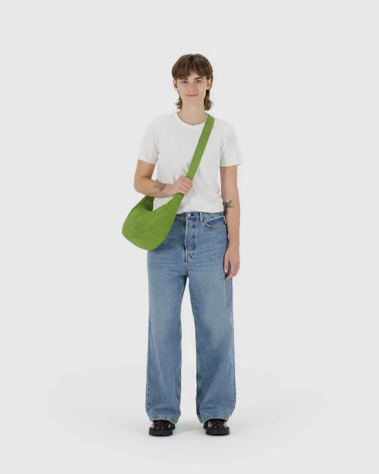 BAGGU | Medium Nylon Crescent - Green Juice
