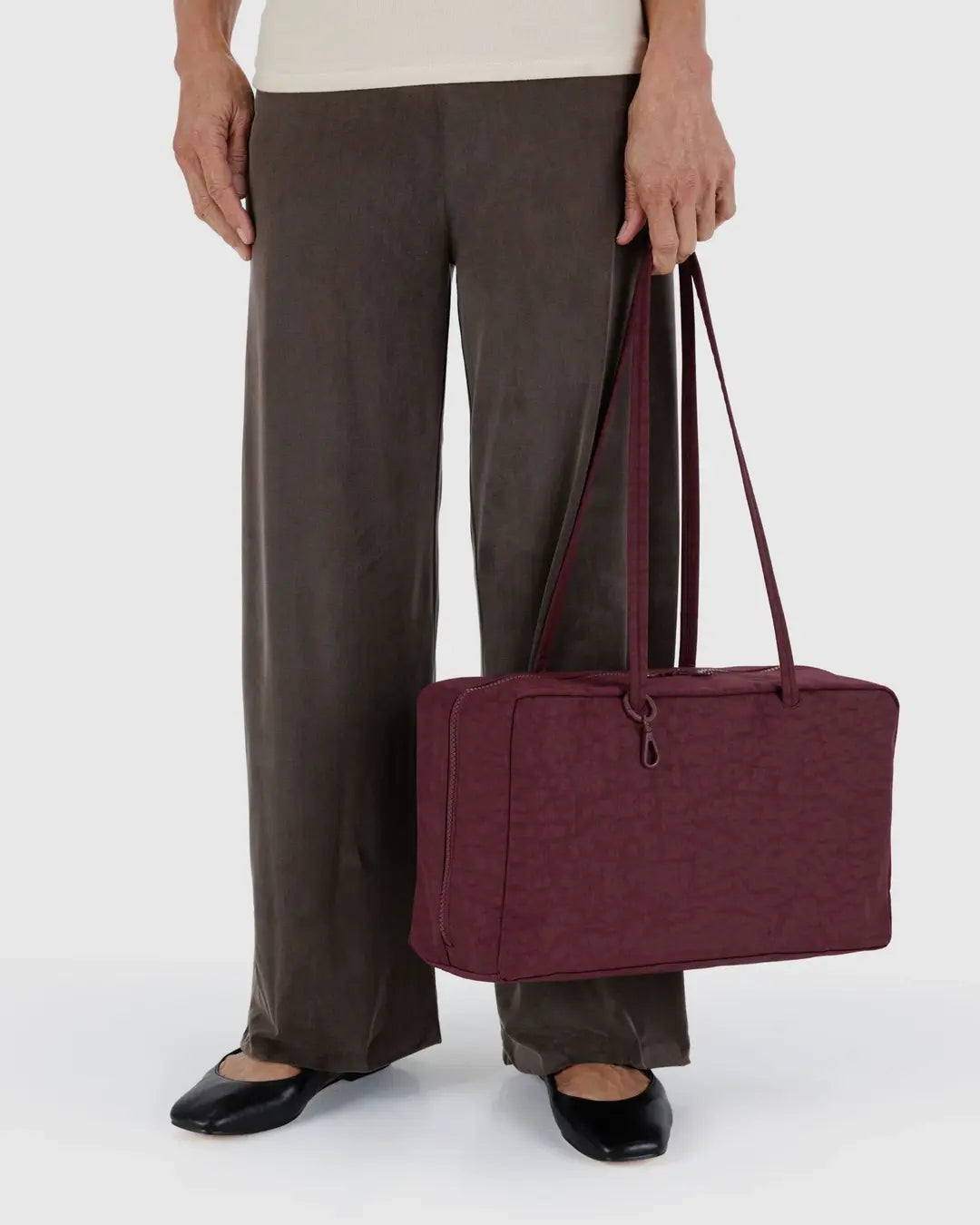 BAGGU - Medium Nylon Bowler Bag - Mahogany