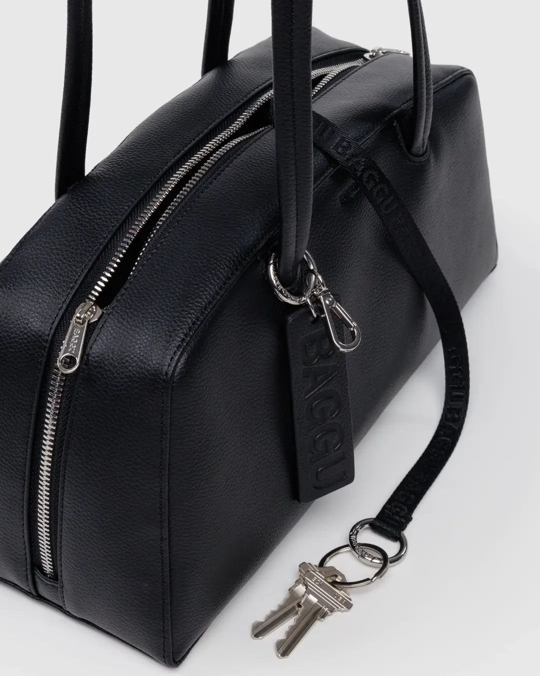 BAGGU - Recycled Leather Bowler Bag - Black