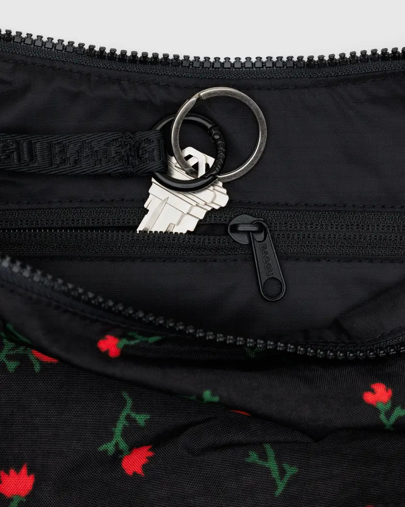 BAGGU - Medium Nylon Crescent Bag - Painted Wildflower