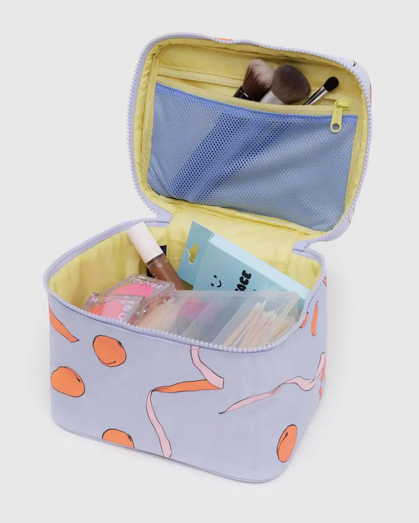 BAGGU Large Cosmetic Case- Apricots & Ribbons