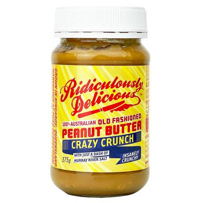 Ridiculously deliciousRIDICULOUSLY DELICIOUS Crazy Crunch Peanut Butter 375gPreston Apothecary