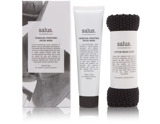 SALUSSALUS Charcoal Purifying Facial Mask / Cotton Wash ClothPreston Apothecary