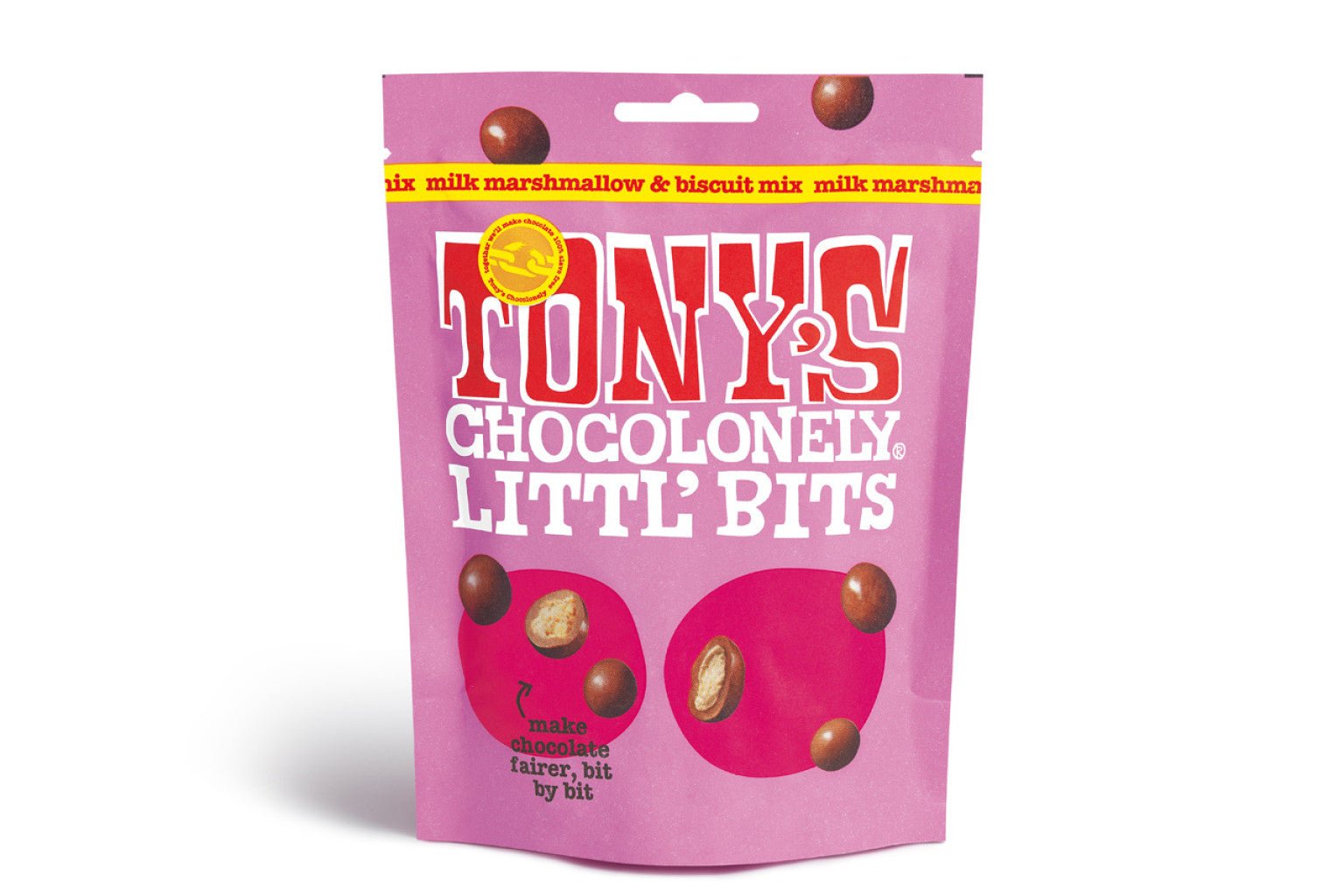 Tony's Chocolonely Littl’ Bits milk marshmallow & biscuit mix