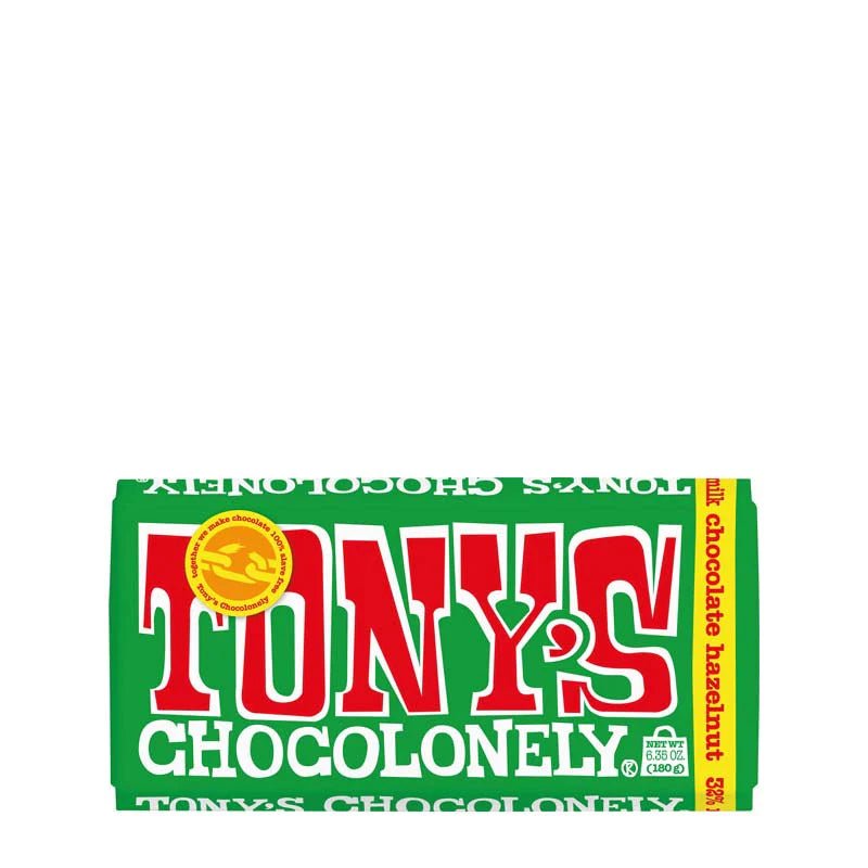 TONY'S CHOCOLONELYTony's Chocolonely Milk Hazelnut 28% 180gPreston Apothecary