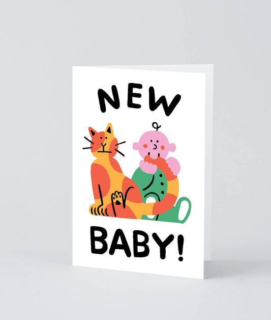 WrapWrap - ‘Baby and Cat’ Greetings CardPreston Apothecary