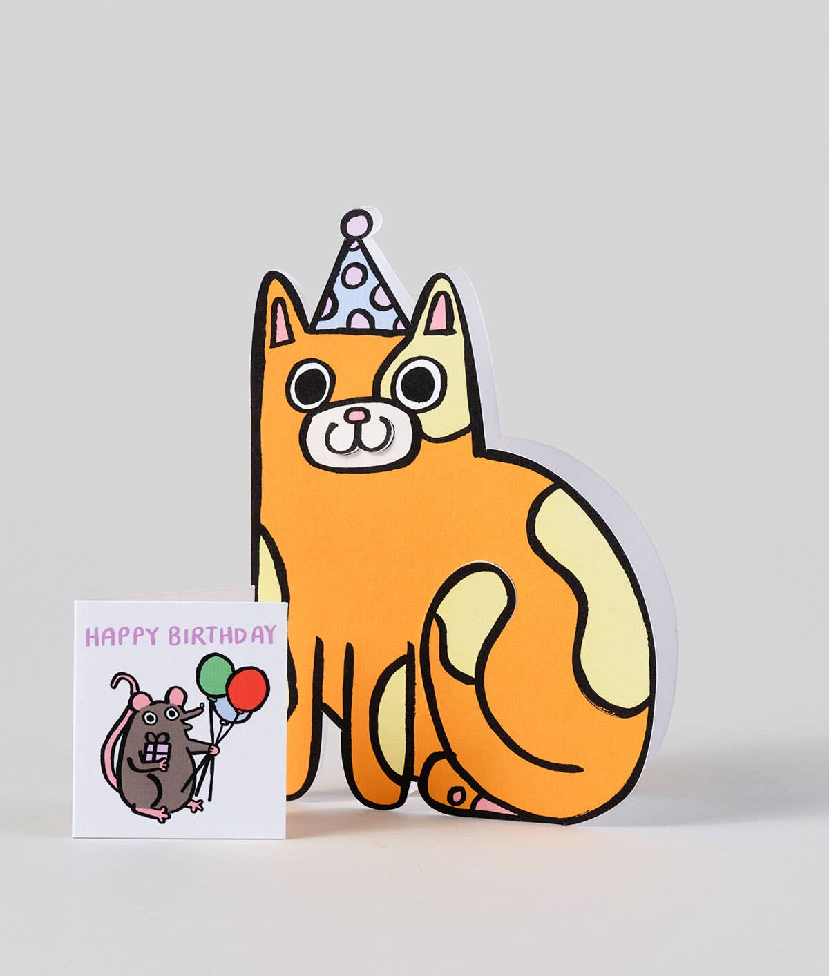 WRAP - 'Cat with Mini Card' Kid's Greetings Card